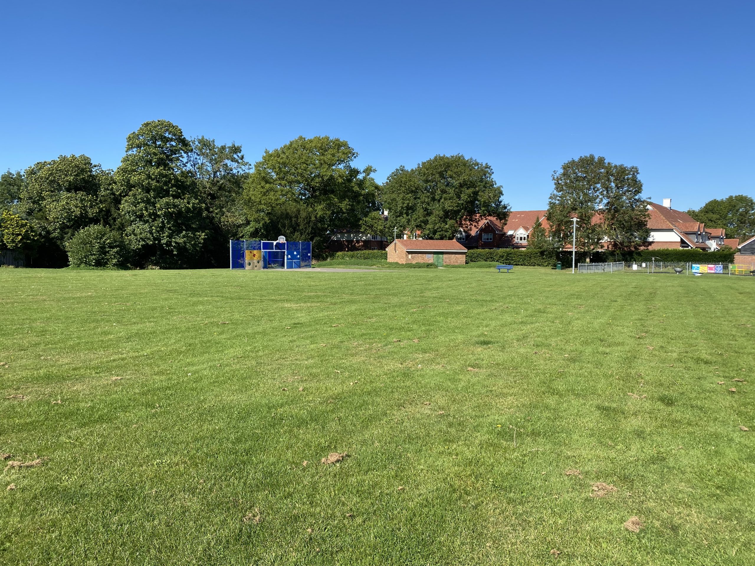 Playing Field looking towards the play area and changing rooms